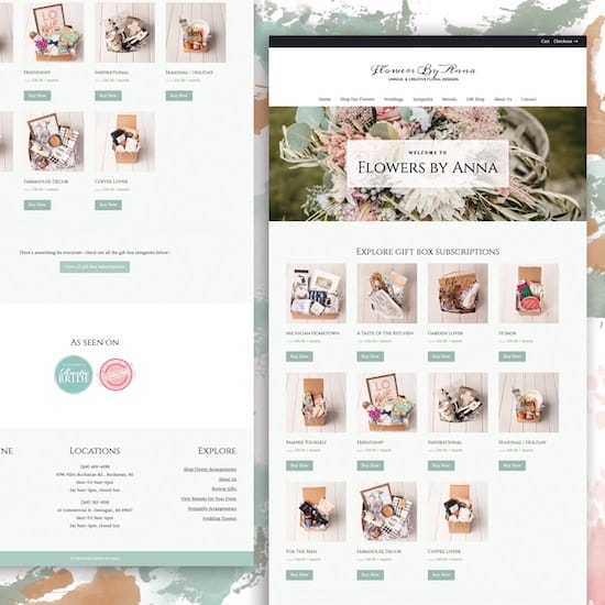 Flowers by Anna: eCommerce website redesign